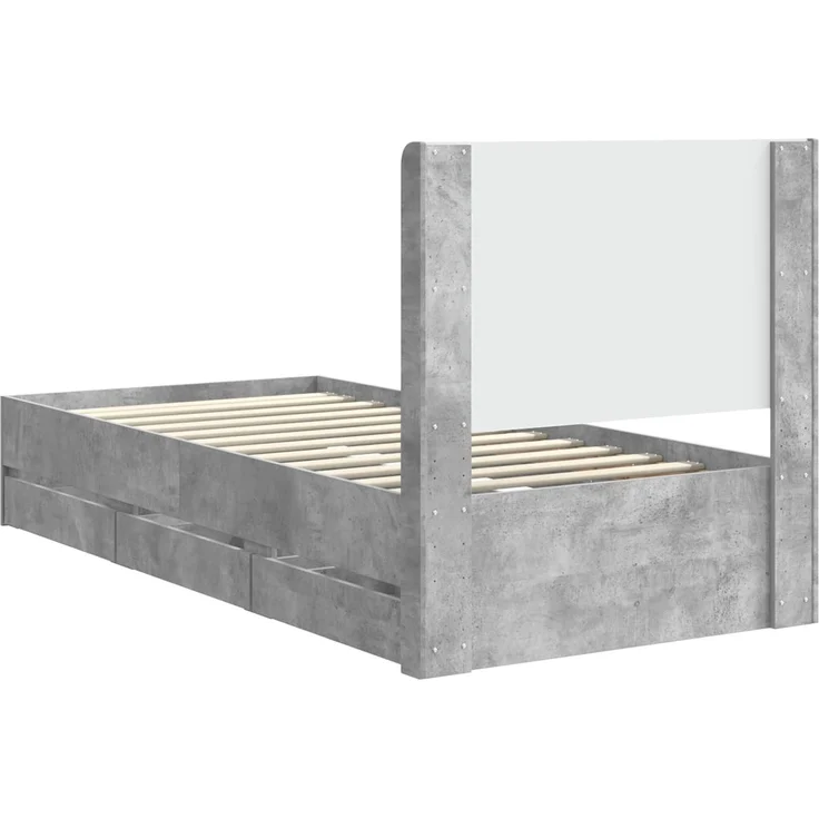 vidaXL Bettgestell mit Stauraum und Kopfteil Betongrau 90 x 200 cm 3413980 – Bild 8