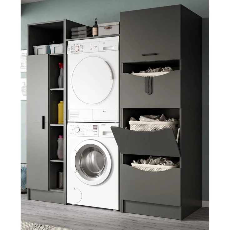 Waschmaschinenumbau Set Flexy in grau 176 x 196 cm – Bild 1
