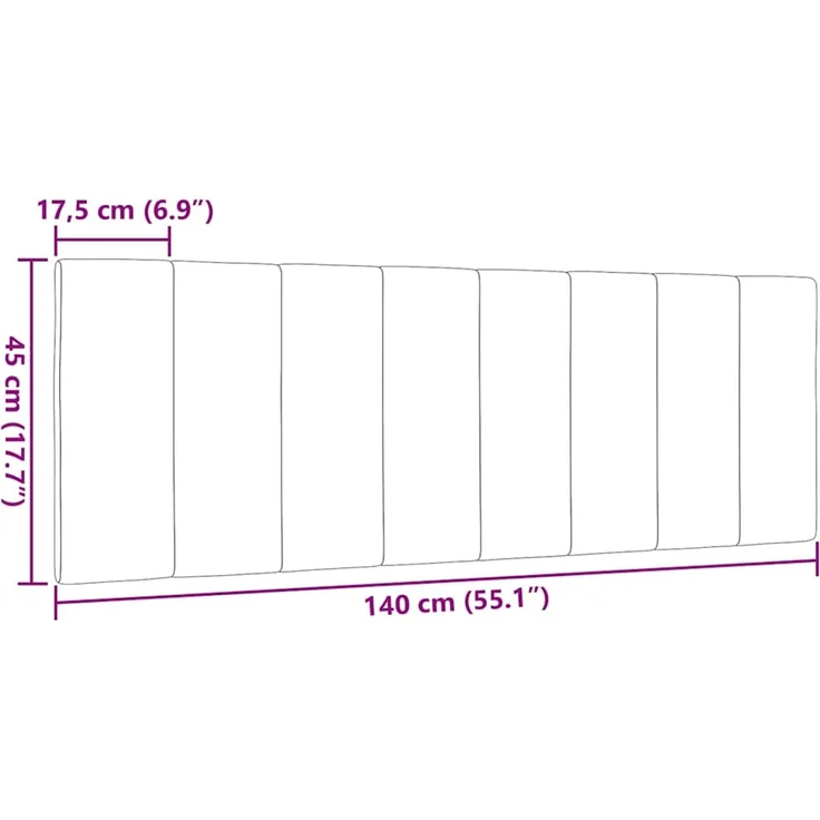 vidaXL Kopfteil-Kissen "Hanko" Hellgrau 140 cm Stoff Grau – Bild 9