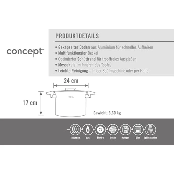 WOLL Kochtopf Concept, Edelstahl 18/10 (1-tlg), Induktion – Bild 6