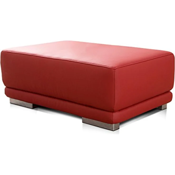 CAVADORE Lederhocker Corianne in Lederoptik / Rechteckiger Hocker in Kunstleder / 103 x 41 x 69 / Kunstleder rot – Bild 3