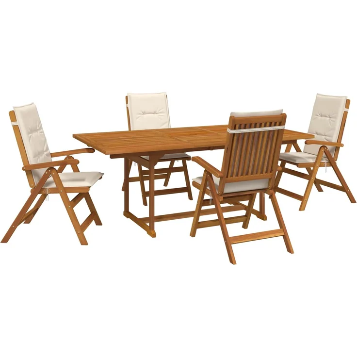vidaXL Essgruppe für draußen mit Sonnenschirm 6 stk. 4-Sitzer 3438550 – Bild 2