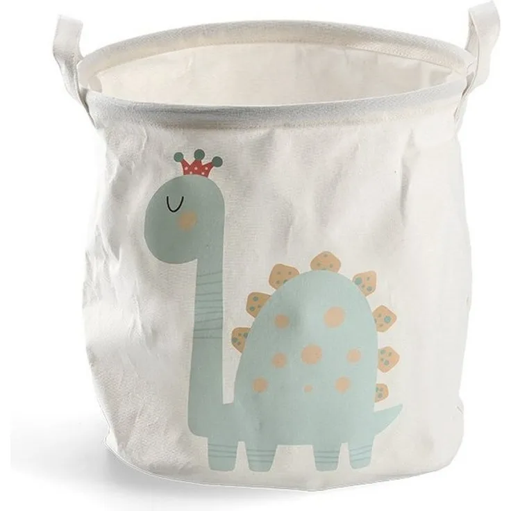 Aufbewahrungskorb Dino - Canvas, Weiß - Ø 30cm