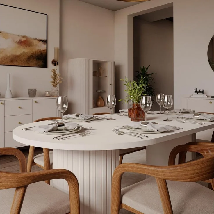 Compleo Esstisch rund, ausziehbar 100-188 cm, Küchentisch Beige oder Eiche cremona, MADE IN EU, Esszimmer modern ZANTO – Bild 2