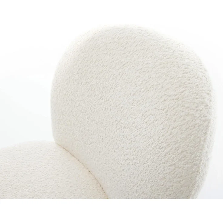 Freischwinger Nube-Flex Bouclé Weiß Freischwinger flach Effektfinish Titan Taschenfederkern – Bild 6