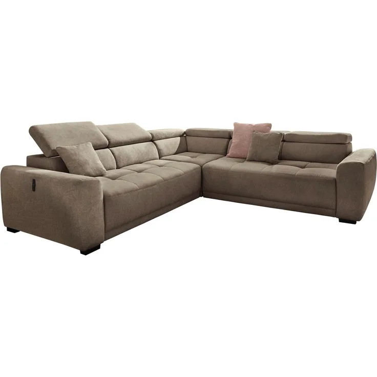 Jockenhöfer Gruppe Wohnlandschaft Monza L-Form, B: 292x292 cm, mit 30 cm elektr. Sitztiefenverstellung, 140kg Belastbarkeit je Sitz, Kopfteilverstellung & USB-Anschluss