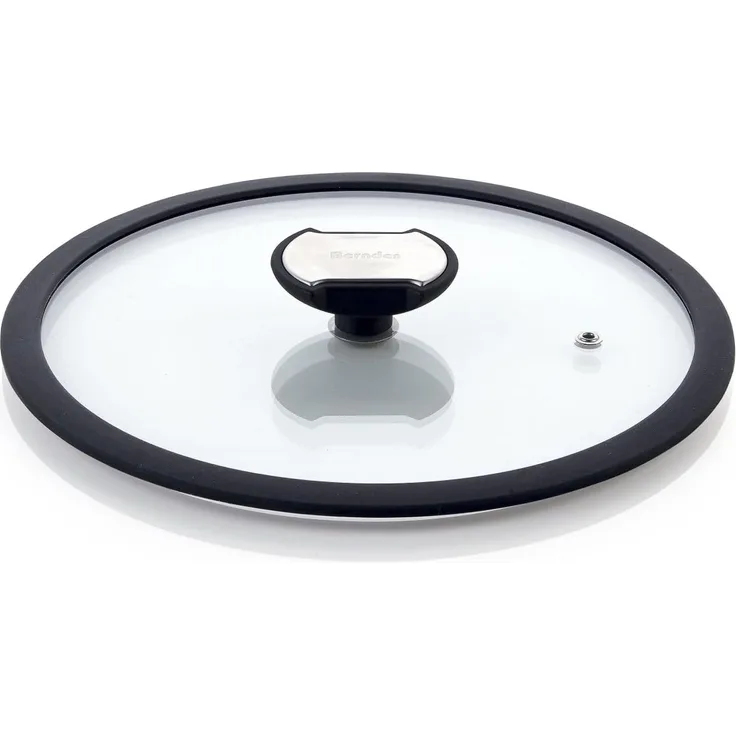 Berndes Balance Glasdeckel mit Silikonring, Spezialglas, Transparent / Schwarz, Ø 24 cm, 007824