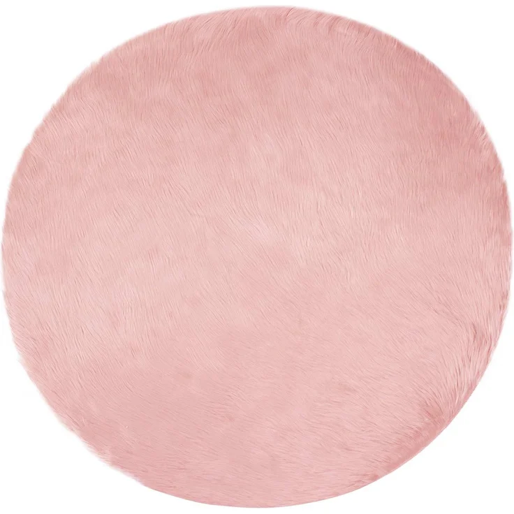 vidaXL Kunstschaffell Teppich Tafalla Rosa Ø 100 cm Polyester 42021558 – Bild 1