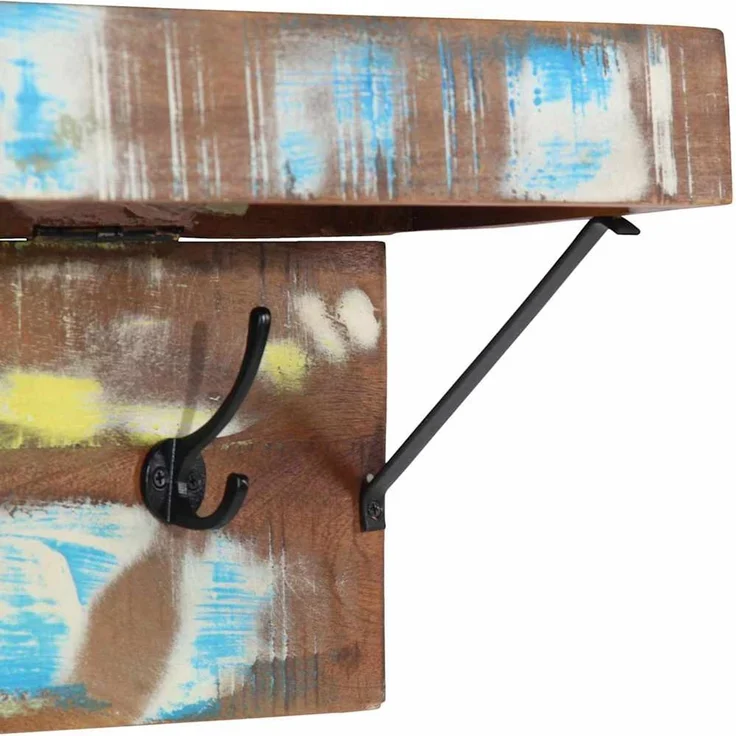 vidaXL Garderobenständer 73 x 19 x 23 cm Mehrfarbig Massivholz Altholz 4102747 – Bild 8