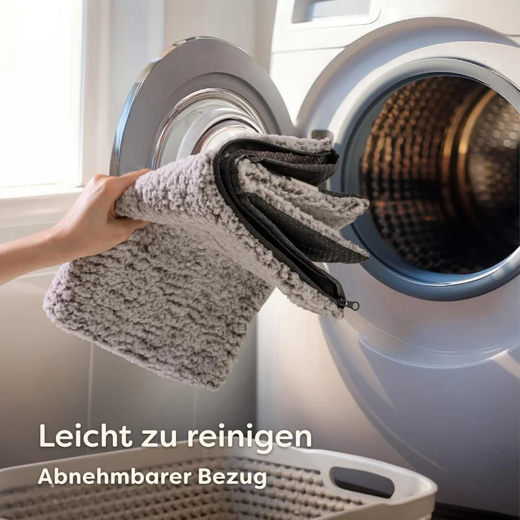 Katzen Fensterliege Fensterbank rutschfest - Selbstwärmende Katzenmatte für Fenster 90x28 cm - Weich & Kuschelig - Waschbarer Bezug (Grau) – Bild 7