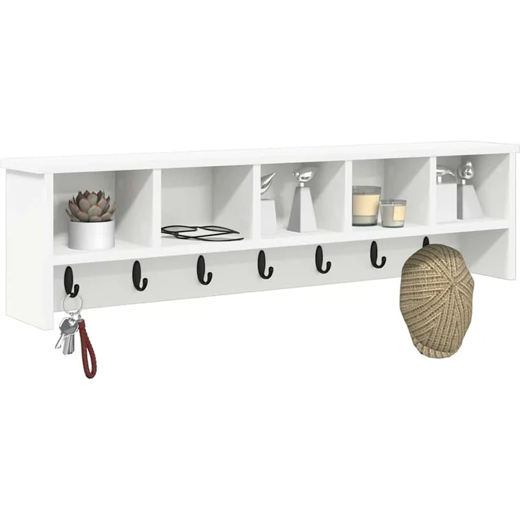 vidaXL Wandmontierter nachttisch Weiß 100 x 16 x 26 cm Holzwerkstoff 874323 – Bild 3