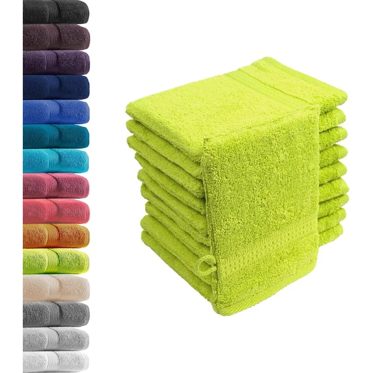Hometex Premium Textiles Waschhandschuh in Premium Qualität 500 g/m², Feinster Frottier-Stoff 100% Baumwolle, (10er Set), weich, saugfähig, extra schwer & flauschig - TEST BILD TOP MARKE 2025