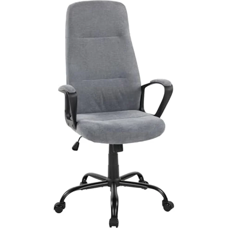 Chefsessel >Merlin< ergonomisch, kieselgrau, Webstoff - 64x111x64cm (BxHxT) – Bild 1