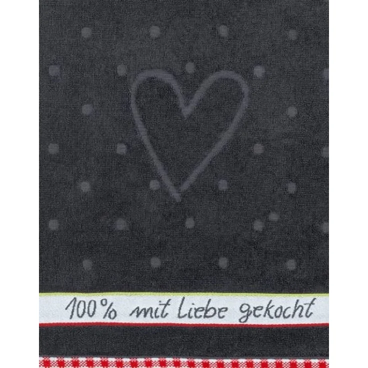 Kracht Geschirrtuch 100% Liebe, (Set, 3-tlg, Set), 3er Pack Frottee Küchenhandtücher (3 Stück), ca. 50x50cm Baumwolle – Bild 3