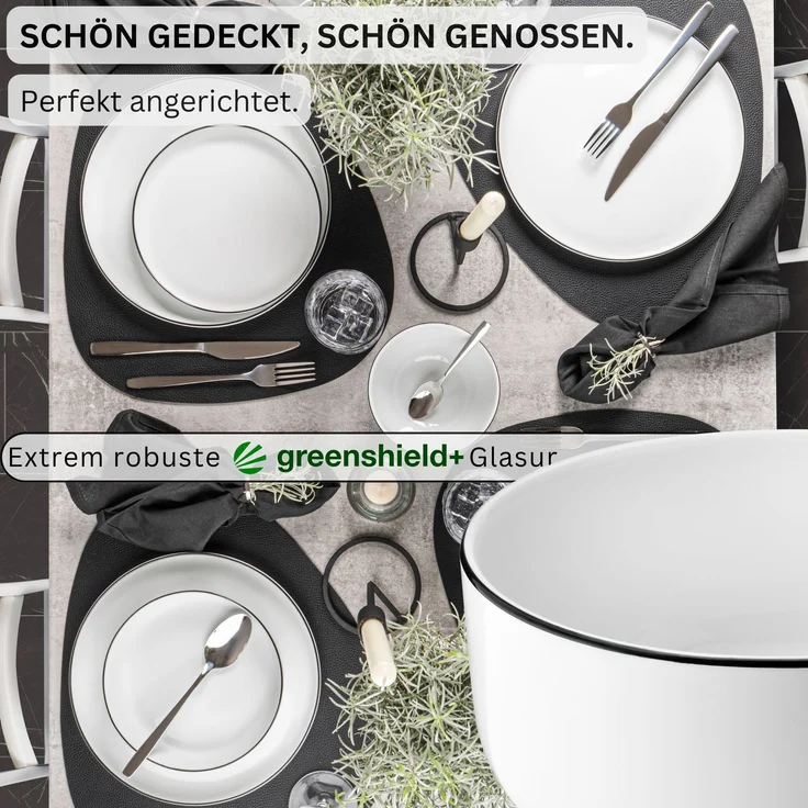 SÄNGER Porzellan Müslischalen Marlo Black Rim 6-teilig – Bild 3