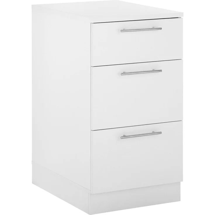 XORA 'PRIMUS' Küchenschrank Unterschrank Weiß, Holznachbildung weiß, 50 x 92 x 68 cm, mit 3 Schubladen – Bild 2