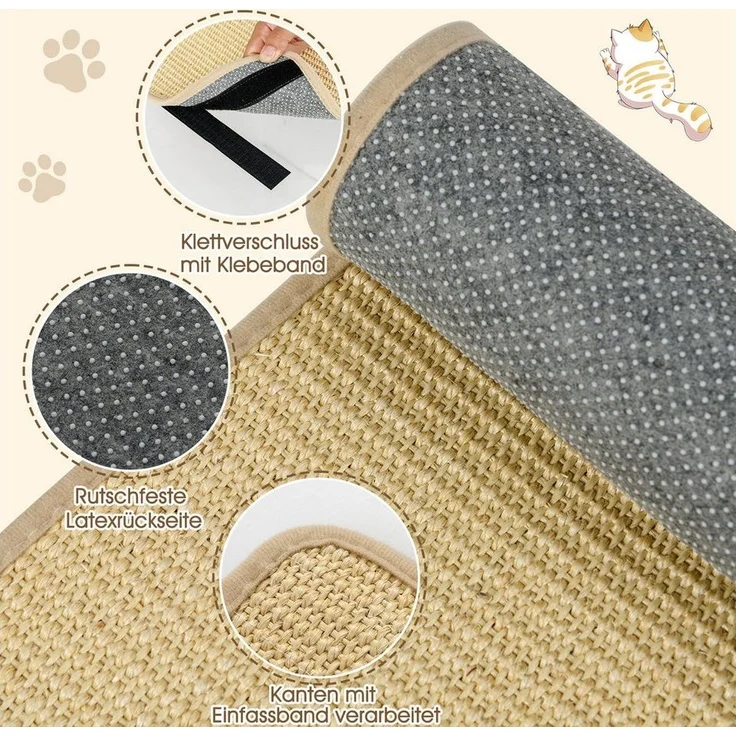 KOMFOTTEU Kratzmatte, (2er Set), Katzenteppich Kratzbrett Wand 80 x 50 cm – Bild 3
