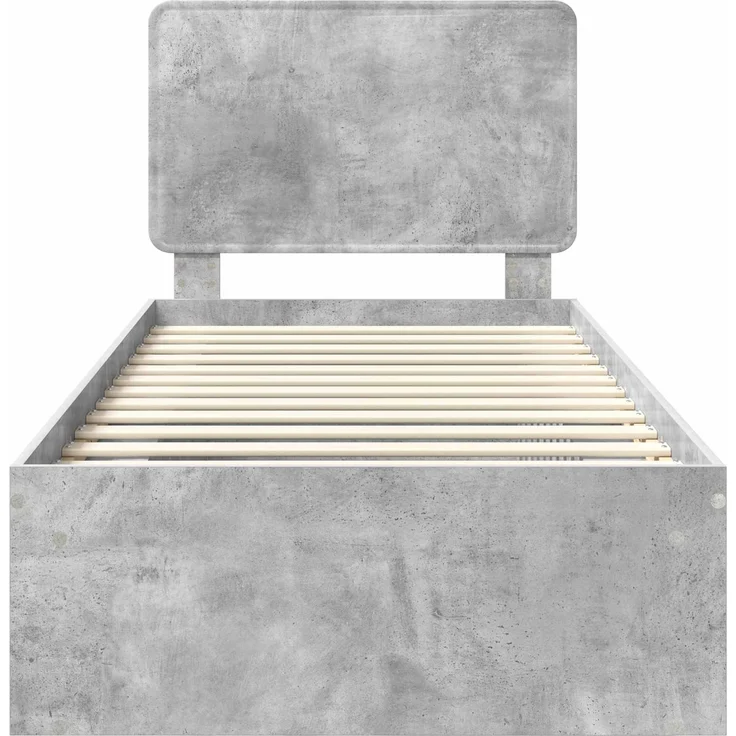 vidaXL Bettrahmen Beton Grau 90 x 190 cm Massives Kiefernholz 3412545 – Bild 6