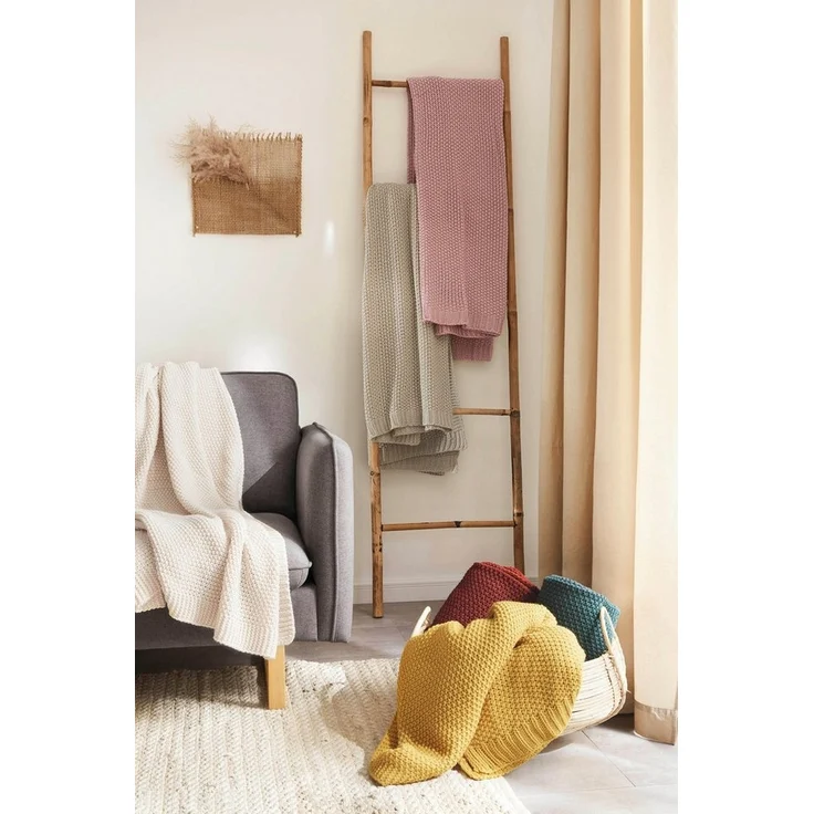 Hahn 'Primera' Strickdecke mit Perlmuster, 100 % Polyacryl mauve, 130 x 170 cm – Bild 3
