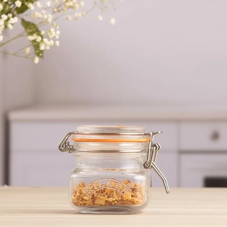 Kilner Einmachglas mit Bügelverschluss 250 ml quadratisch, Luftdichtes Vorratsglas mit Edelstahlbügel und Dichtung, Perfekt zum Einmachen, Konservieren und Lagern, spülmaschinengeeignet – Bild 3