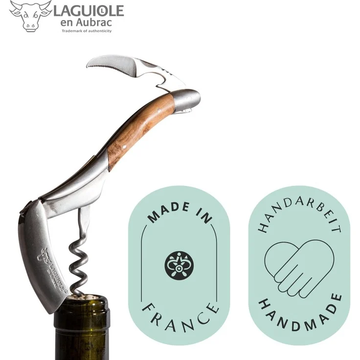 Laguiole en Aubrac Korkenzieher Kellnermesser Wacholder, Sommelier, original mit Zertifikat, hergestellt in Frankreich – Bild 2
