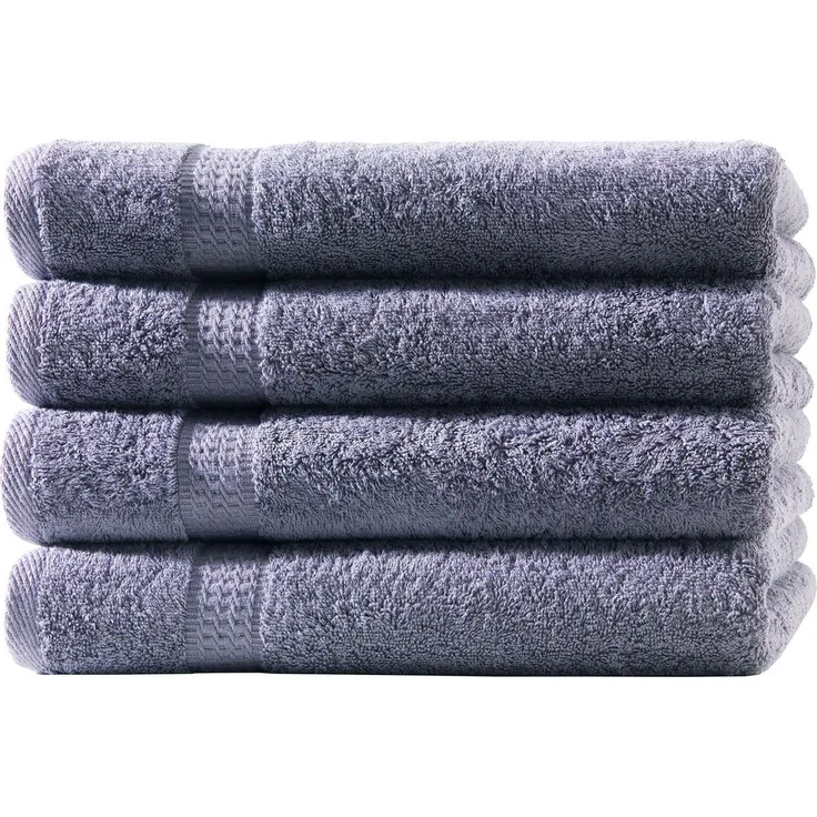 4X Handtuch | Anthrazit | 100% Baumwolle Frottier | Oeko-TEX® Standard 100 | Premium Qualität 500 g/m²