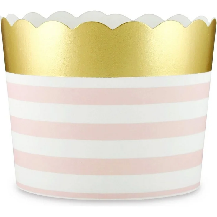 Frau WUNDERVoll Muffinform 25 Muffin Backformen, gold rosa Streifen, Durchmesser 6,1 cm / Muffinb, (25-tlg) – Bild 3
