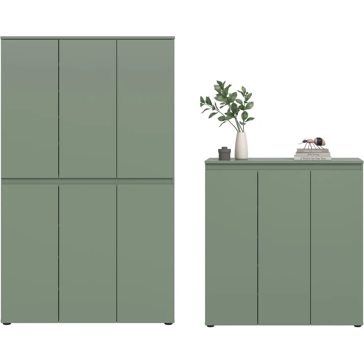 Universalschrank (B/H/T: 235x175x37 cm) in Smoke Green Nachbildung – Bild 2