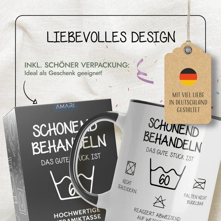 Amari Tasse AMARI® Tasse Schonend Behandeln - Geschenk Geburtstag – Bild 3