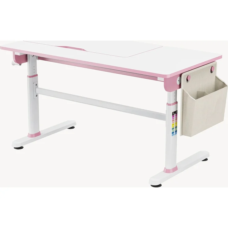 Höhenverstellbarer Kinderschreibtisch Kuosa 120x60 cm Pink/Weiß [en. casa] – Bild 5