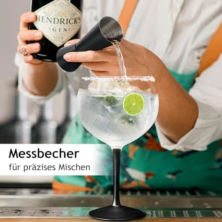 MiaMio Cocktailglas Crystaluna Gin Tonic, 650 ml, schwarzer Stiel, 2-tlg, Glas – Bild 6