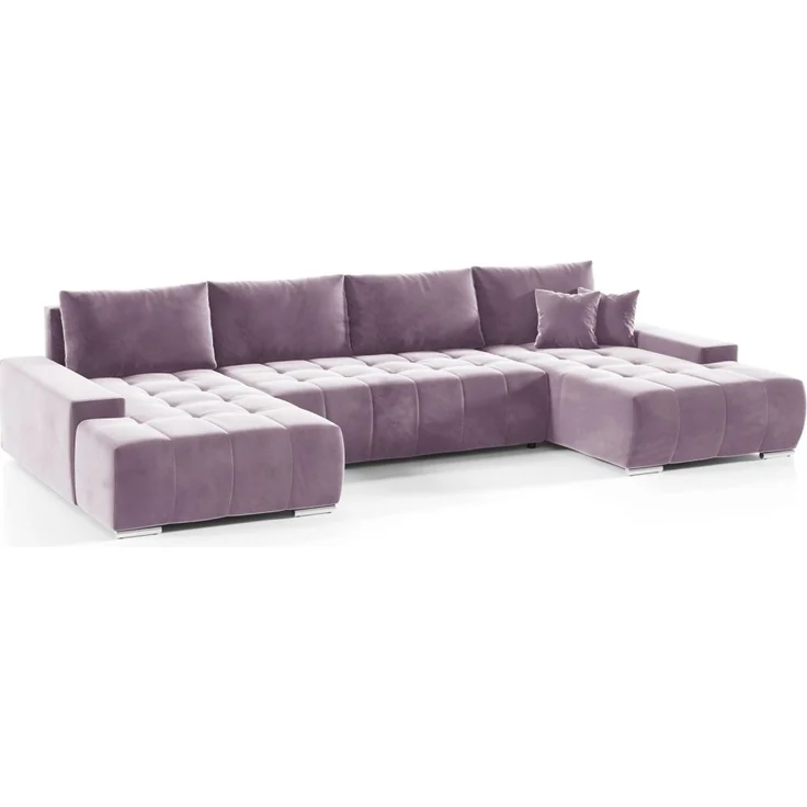Wohnlandschaft Sofa mit Schlaffunktion VOGAR Stoff Monolith Lila – Bild 1