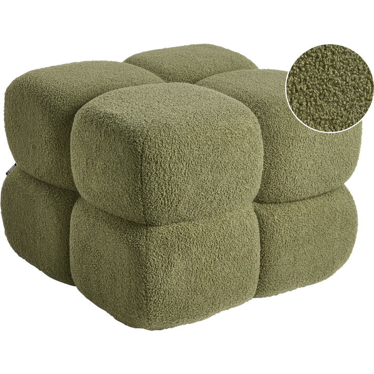 Pouf CALIENTE Bouclé Grün