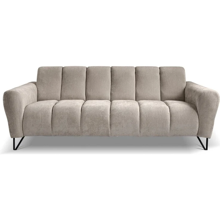Beautysofa Sofa mit Metallbeine in schwarzer VOLARE, 3-Sitzer, viele Farbvarianten, ohne Schlaffunktion – Bild 1