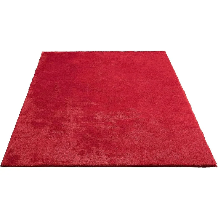 the carpet Relax Moderner Flauschiger Kurzflor Teppich, Anti-Rutsch Unterseite, Waschbar bis 30 Grad, Super Soft, Felloptik, Rot, 140x200 cm – Bild 1