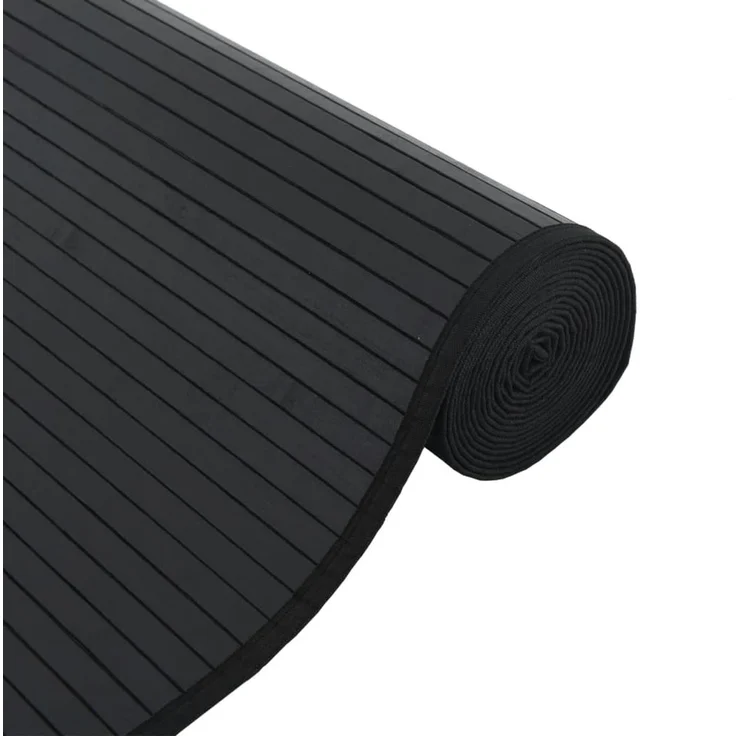 vidaXL Teppich Rechteckig Schwarz 60x100 cm Bambus 376828 – Bild 4
