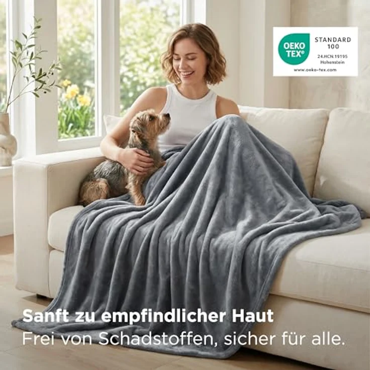 BEDSURE Kuscheldecke Flauschig Decke Fleecedecke - Wohndecke Warm Winter Weich, Sofadecke XL, Decke Couch Blanket, Wohn- & Kuscheldecken 150x200 cm, Sofa überwurfdecke Grau – Bild 5