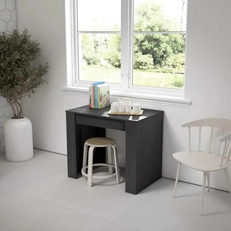Skraut Home | Ausziehbarertisch | Multifunktionaler ausziehbarer | 300 | Für 14 Gäste | Esszimmertische | Moderner Stil | Zement – Bild 4