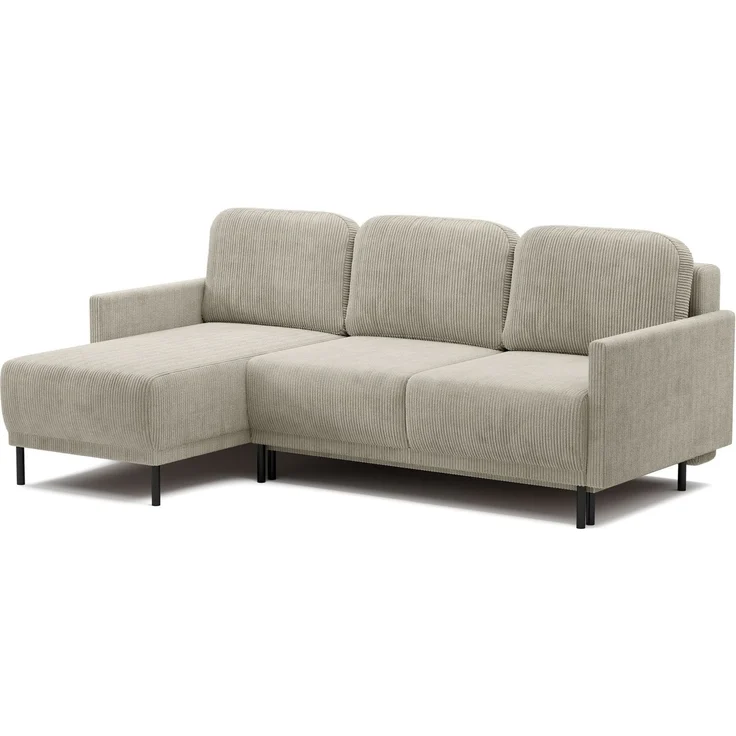 Selsey 'Hamiel' Ecksofa mit Schlaffunktion & Bettkasten, Cord, Universal, Hellbeige – Bild 1