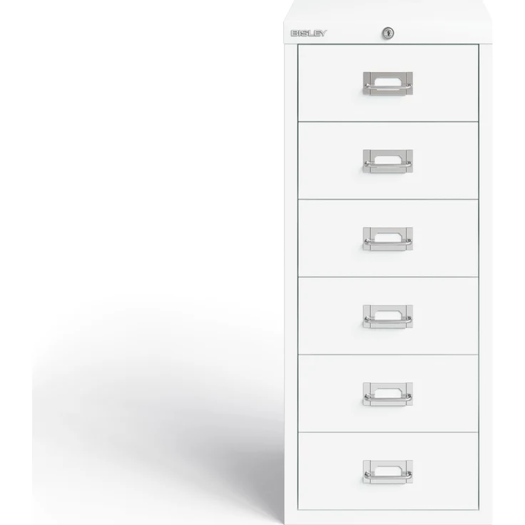Bisley MultiDrawer™, 29er Serie, abschließbar, DIN A4, 6 Schubladen, Farbe verkehrsweiß – Bild 1