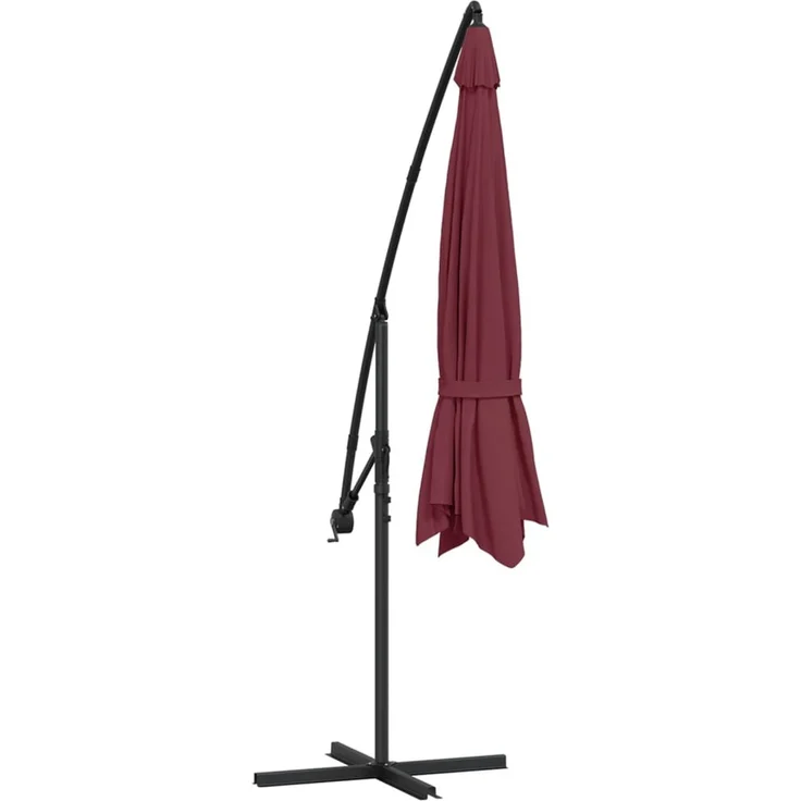vidaXL Ampelschirm mit Aluminium-Mast 350 cm Bordeauxrot 44507 – Bild 5