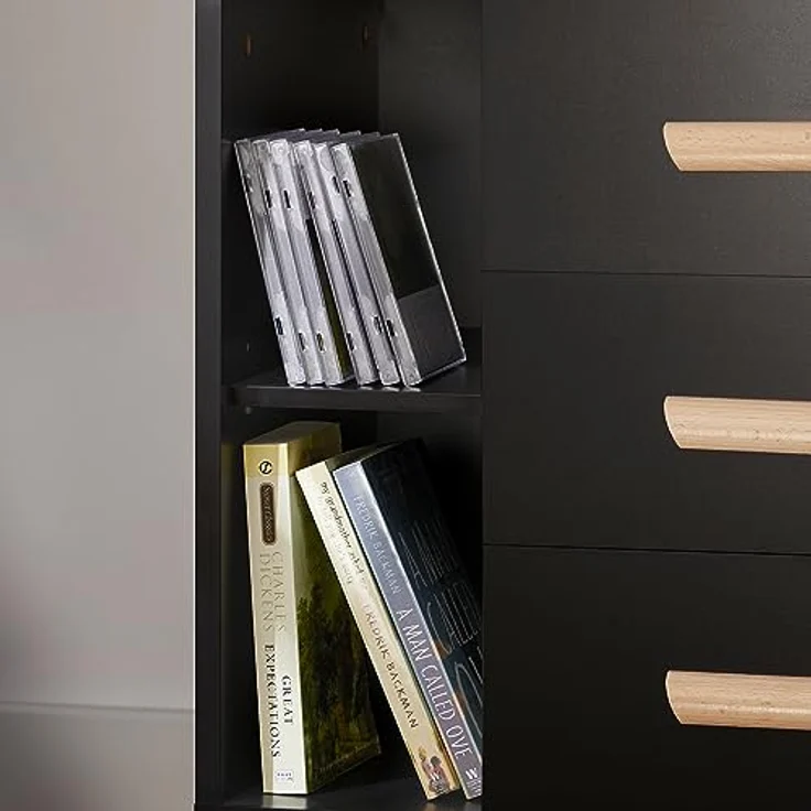 SoBuy Nachttisch FBT95-SCH, Beistelltisch mit 3 Schubladen, Schwarz, kompakte Maße und modernes Design – Bild 6