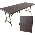 Bierzeltgarnitur Set mit 2x Bierbank und 1x Buffettisch, braun, klappbar