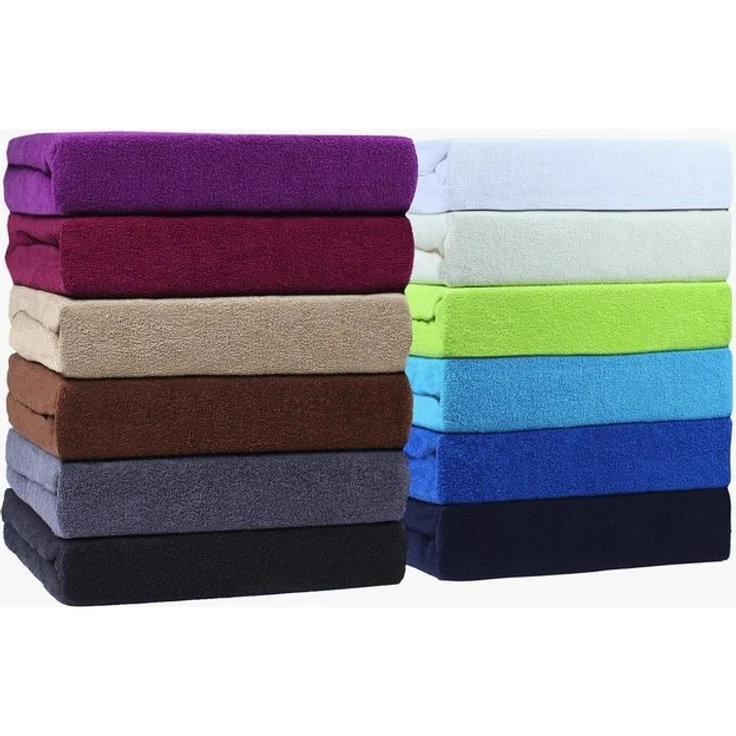 NatureMark Spannbettlaken Frottee Spannbetttuch, 80% Baumwolle / 20% Polyester, Gummizug: rundum, (1 Stück), Spannbetttuch in vielen Größen und Farben – Bild 4