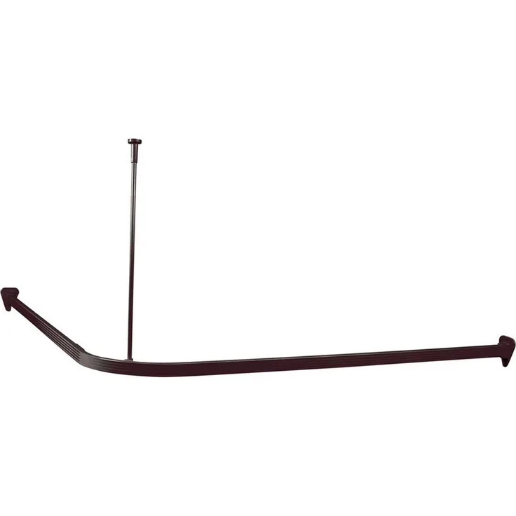 Euroshowers GmbH Duschvorhangstange L-Form Schwarz 90 × 90 cm, 0-läufig