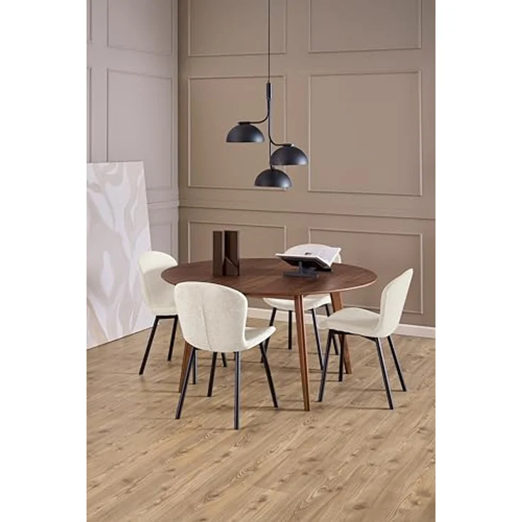 AC Design Furniture Roxanne rund Esstisch, Tischplatte matt Walnuss UV Lackiert Funier, Gestell Walnuss gebeizt SH Lack Rubberwood, Ø140x76 cm – Bild 3