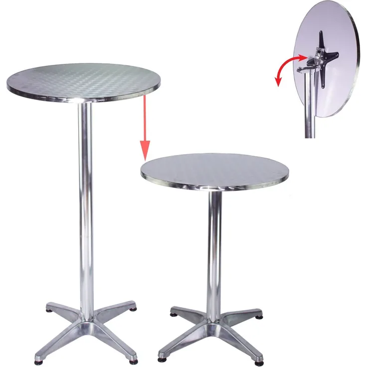 Stehtisch 2in1 höhenverstellbar 70/115cm Ø60cm Aluminium Bistrotisch Bartisch