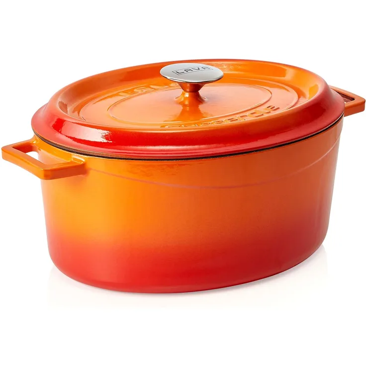 Bräter 32x25 cm orange Gusseisen emailliert LAVA CAST IRON