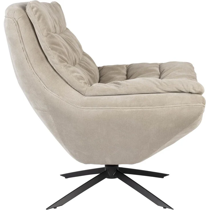 DutchBone Drehbarer Lounge Sessel VINCE Cordstoff Beige 69x81x82 cm – Bild 6