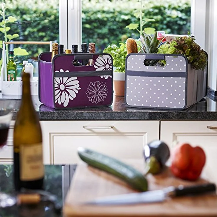 Meori Aufbewahrungsbox Klappbox Ordnungssystem Flascheneinsatz grau – Bild 4